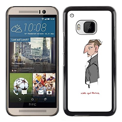 UPPERHAND Style Unique Image Smartphone Rigide Protection Coque Housse Fine Pour HTC One M9 - monsieur monsieur blanc Sherlock serveur