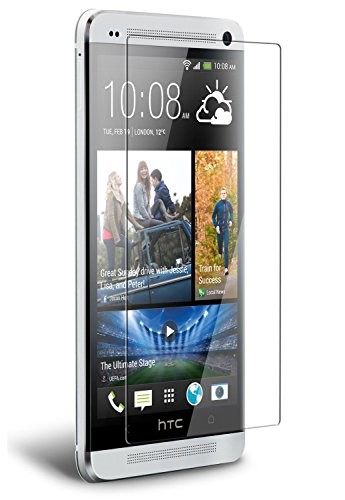 FUTLEX HTC One M7 Première Qualité Film Protection d'écran en Verre Trempé - Dureté de verre 9H - 0,33mm d'épaisseur - Transparence HD - Bords arrondis 2,5D - Antichoc - Enduit lipophobe - Toucher délicat - Verre haute qualité - Facile à installer - Adhés