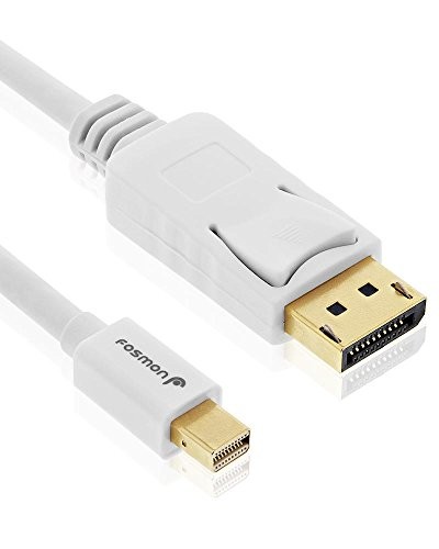 Câble Mini DisplayPort - Fosmon (1,8m / 6 FT) (UL Agréé) Plaqué or Mini DisplayPort (Mini DP/mDP) à Displayport Câble - mâle à mâle | 30 AWG | 4K Résolution Prêt