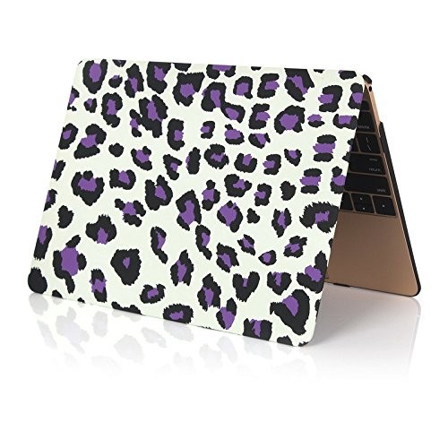 Koala Group * Two-Piece shell Conçu en pâte de protection livre Folio eau / couleur Decal couvre Case Sleeve pour Apple Macbook Air 13 inch------Purple leopard