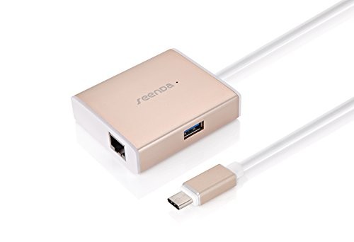 TopAce® 4-en-1 USB-C / Type C USB Hub vers Superspeed USB 3.0 * 2 ports + 1 port de Ethernet + 1 port Recharge Type-C for Apple Macbook 2015 (or)