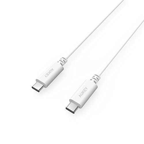 AUKEY Câble USB C à USB C 2M Câble Type C USB 3.1 pour Synchronisation et Recharge de Macbook, ChromeBook Pixel , Nexus 5X , Nexus 6P , Tablette Nokia N1 et D'autres Dispositifs qui Supportent USB C ( Blanc )