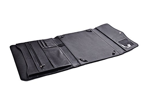 iCarryAlls Padfolio Organiseur Exécutif avec Fermeture rabat à bouton, pour 12.9 inch iPad Pro et Documents,Noir