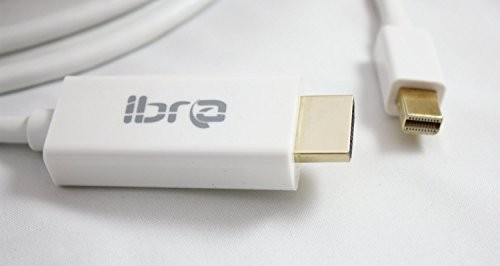 IBRA - 1m Full HD Câble Mini Displayport (miniDP) vers Displayport (DP) Full HD 1080p | avec audio |certifié | Contacts plaqués or 24K | PC Ordinateur & Apple MAC | Blanc