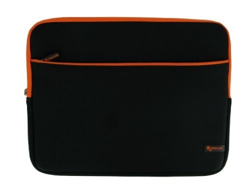 rooCASE Super Bubble Housse en néoprène pour Apple MacBook Air MC965LL/A MC966LL/A MC503LL/A MC504LL/A 13.3" Orange/noir