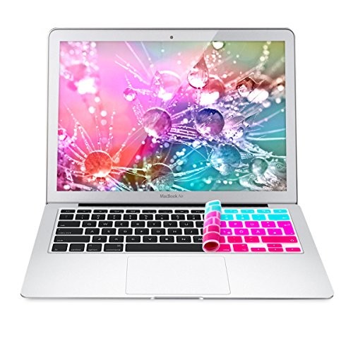 kwmobile Protection pour clavier QWERTZ en silicone pour Apple MacBook Air 13''/ Pro Retina 13''/ 15'' en violet turquoise