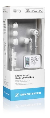 Sennheiser MM 70 i Ecouteurs intra-auriculaires avec télécommande micro intégré (pour Apple) - blanc
