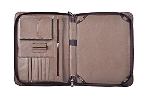 iCarryAlls Classeur Exécutif en Cuir avec Poignée pour Microsoft Surface Pro 4 / Surface Pro 3 ,Marron