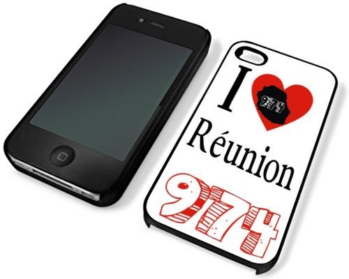 Kdomania - Coque Iphone 4 et 4S I love réunion 974