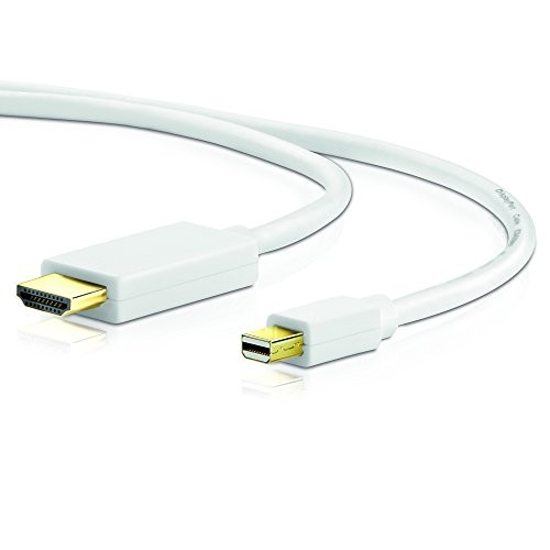 Sentivus - 3m - Câble Mini DisplayPort vers HDMI (miniDP mâle vers HDMI mâle) - blanc - 3m - Contacts plaqués Or - idéal pour les Appareils Apple (MacBook Air, Mac Book Pro etc.) - PC ou TV - 1080p