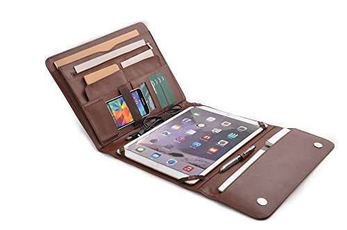 iCarryAlls Padfolio Organiseur d'Affaires Exécutif avec Poches, pour 12.9 inch iPad Pro,Marron