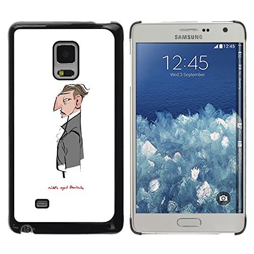 UPPERHAND Style Unique Image Smartphone Rigide Protection Coque Housse Fine Pour Samsung Galaxy Mega 5.8 9150 9152 - monsieur monsieur blanc Sherlock serveur