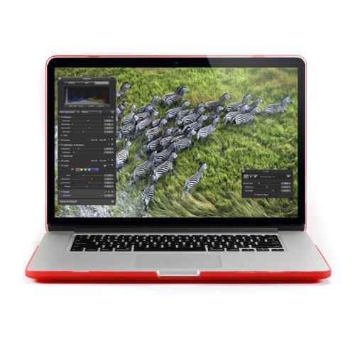 Gmyle Coque rigide encliquetable en caoutchouc pour Macbook Pro 15,4" à écran Retina Effet givré transparent  - rouge