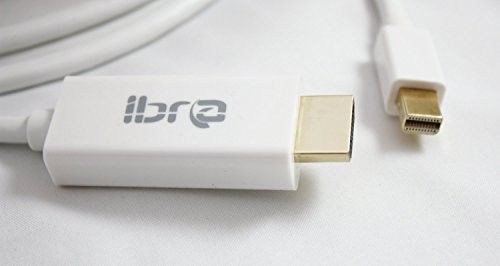 IBRA - 2m Full HD Câble Mini Displayport (miniDP) vers Displayport (DP) Full HD 1080p | avec audio |certifié | Contacts plaqués or 24K | PC Ordinateur & Apple MAC | Blanc