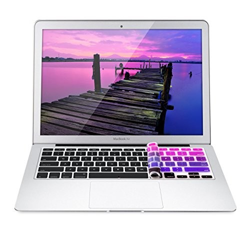 kwmobile protection de clavier QWERTY (US) robuste, fine en silicone pour Apple MacBook Air 13''/ Pro Retina 13''/ 15'' en rose foncé violet - protection effective contre saleté et usure