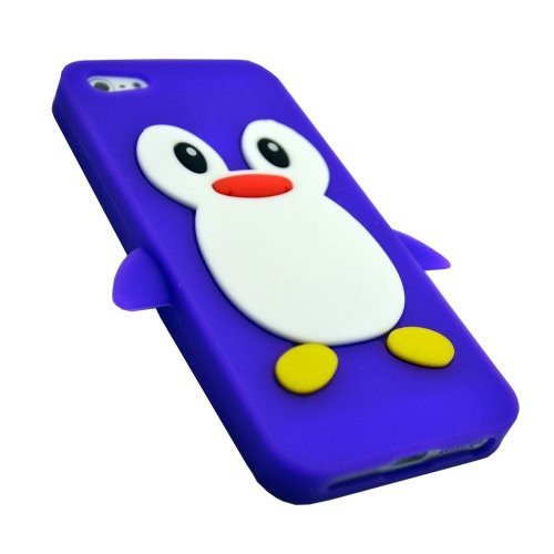 Différents Couleurs Design Pingouin Téléphone portable Coque en gel silicone souple pour Apple iPhone 5 Par eFeel