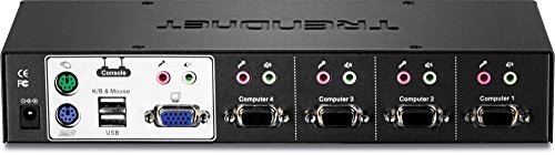 TRENDnet - KVM 4 ports VGA USB & PS/2 + Audio + Câbles, TK-423K