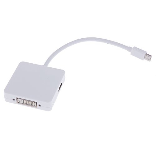 tinxi® 3 in 1 Mini Display Port vers HDMI / DVI / DisplayPort Convertisseur Adaptateur pour Apple Mac mini, iMac, Apple MacBook Pro 13.3, Apple MacBook Pro 17, Apple MacBook Air 13,3, Apple MacBook Air 15,4 , Apple MacBook 13.3 Apple MacBook Pro 15,4 blan