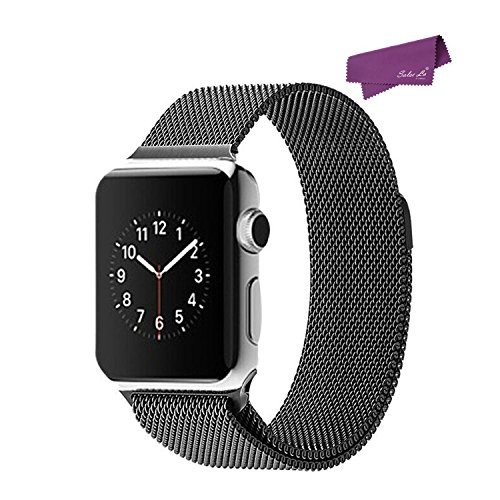 SalesLa Boucle Bracelet en Acier Inoxydable Magnétique Band Meilleur pour Apple Suivre Milanese iwatch 38mm / 42mm ( for iWatch 42mm, black)