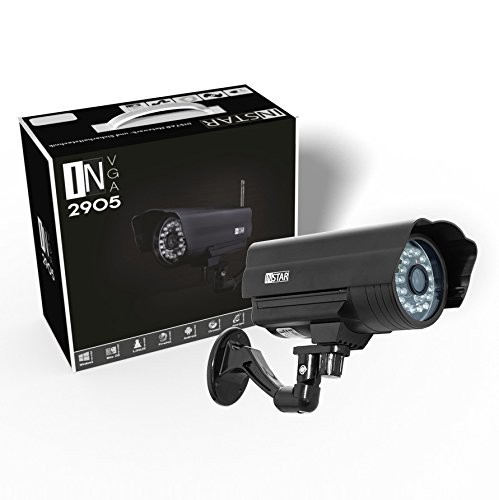 INSTAR IN-2905 (noir) IP de la caméra / WiFi 54 Mbps (résistant aux intempéries / Night Vision / antenne 5DB / TOUT NOUVEAU! Avec une adresse Internet fixe! Attention maintenant! Acheter! Un objectif grand-angle (155 degrés) ou un chauffage à commande aut