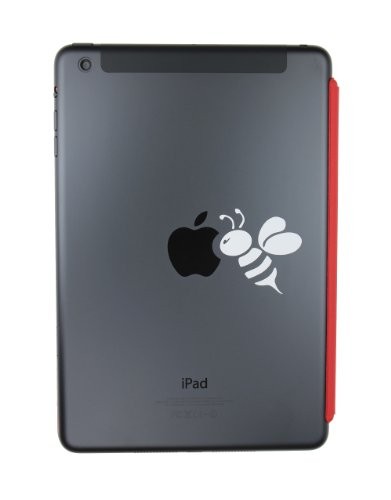 Lini Lot de 2 stickers en forme d'abeille pour iPhone, iPad mini, iPad, MacBook, Pro Blanc