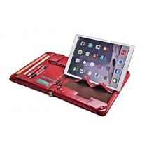 iCarryAlls Padfolio Organiseur Exécutif avec Béquille pour 12.9 inch iPad Pro,Rouge