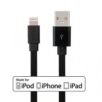 LETOUCH l'Amour [Apple MFi Certifié] 1.5M "PASTA" Câble Lightning vers USB pour Charge & Sync Compatible avec iPhone 6 / 6 Plus / 5 / 5S / 5C, iPad 4, iPad Air, mini iPad, iPod touch de 5e Gen, iPod nano 7e Gen (Letouch 1.5 Mètres, l'Amour-Noir)