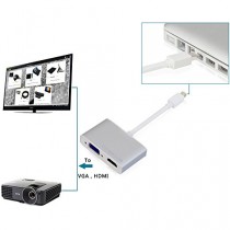 Kanaan - Câble adaptateur Mini DisplayPort vers HDMI et VGA - Audio via HDMI - Boîtier en aluminium -Pour Apple MacBook, MacBook Pro, MacBook Air, iMac, Mac mini ou Mac Pro