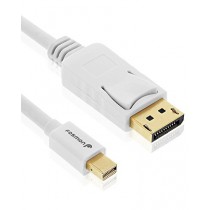 Câble Mini DisplayPort - Fosmon (1,8m / 6 FT) (UL Agréé) Plaqué or Mini DisplayPort (Mini DP/mDP) à Displayport Câble - mâle à mâle | 30 AWG | 4K Résolution Prêt