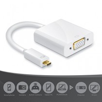 CSL - Full HD adaptateur micro HDMI vers VGA avec Audio et Micro USB adaptateur | convertisseur | jusqu'à 1080 p / prise en charge HD TV | numérique / analogique | blanc