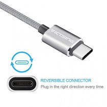 VicTsing Câble Type-C vers Micro USB avec Connecteur Réversible pour 2015 Nouveau MacBook, ChromeBook Pixel, Nokia N1 et d'autres Appareils avec Connecteur Type C (Gris)