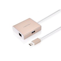 TopAce® 4-en-1 USB-C / Type C USB Hub vers Superspeed USB 3.0 * 2 ports + 1 port de Ethernet + 1 port Recharge Type-C for Apple Macbook 2015 (or)