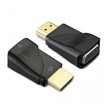 Patuoxun 1080P Convertisseur/ Adapteur HDMI mâle vers VGA femelle vidéo Plaqué or / Cable HDMI vers VGA pour PC, DVD, bureau, Ultrabook, Intel Nuc, Chromebook, Roku Streaming Media Player, Cable Box, TVBOX ou autres périphériques d'entrée HDMI - Noir