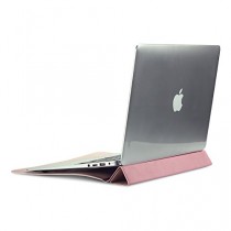 Oats® Coque - Apple MacBook Retina 30,4 cm (12 Pouces) Etui Housse de Protection Case Cover Bumper Sleeve en cuir véritable - Pink Rose