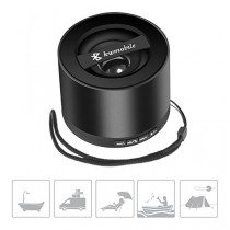 kwmobile Mini haut-parleur Bluetooth sans fil de couleur noire, avec carte Micro SD, radio FM et microphone pour Apple iPhone SE / 5 / 5S Noir