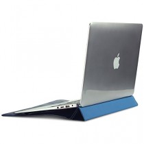 Oats® Coque - Apple MacBook Air 33,8 cm (13 Pouces) Etui Housse de Protection Case Cover Bumper Sleeve en cuir véritable - Bleu