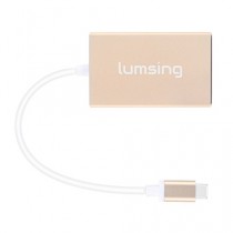 Lumsing® Type C USB 3.1 mâle MultiPort - 4 Port Hub Adaptateur Portable en Aluminium pour le nouveau Apple Macbook 12 pouces Chromebook Pixel et autre Type-C équipements (Or)