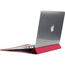Oats® Coque - Apple MacBook Air 33,8 cm (13 Pouces) Etui Housse de Protection Case Cover Bumper Sleeve en cuir véritable - Rouge