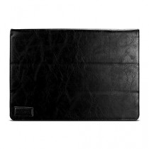 Oats® Coque - Apple MacBook Air 11 pouces Etui Housse de Protection Case Cover Bumper Sleeve en cuir véritable - Noir