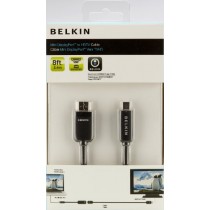 Belkin F2CD026ebAPL Adaptateur Mini DisplayPort vers HDMI + cable HDMI pour connecter un MacBook vers une TV, longueur 2,4 Noir