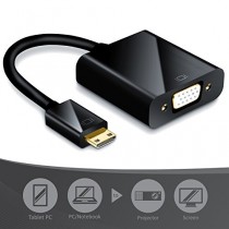 CSL - Full HD adaptateur mini HDMI vers VGA avec Audio et Micro USB adaptateur | convertisseur | jusqu'à 1080 p / prise en charge HD TV | numérique / analogique | noir
