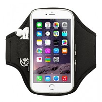 Brassard sporteer Velocity V7 pour iPhone 6 Plus, Nexus 6P, Samsung Galaxy S6 Edge +, Galaxy Note, Galaxy 5, Galaxy Note 4, et autres grands Téléphones/jusqu'à 160 mm x 80 mm x 15 mm noir Noir Strap Size Medium/Large