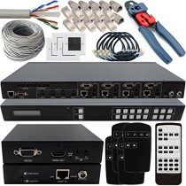 HDMI 4 x 4 Matrix-Kit d'installation complet 4 HDBaseT 3D IR-K Câble & Tools inclus :  veuillez envoyer un e-mail pour plus d'informations