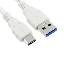 BlueBeach USB 3.1 Type C à l'USB 3.0 - Design réversible Type C mâle vers USB câble de données masculines en blanc (1M de longueur)