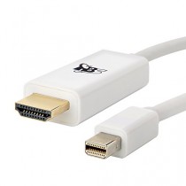 TBS®2219 Câble Adapteur Mini DisplayPort (MiniDP) & Thunderbolt vers HDMI - Full HD 1080p - MiniDP mâle HDMI mâle pour insertion dans HDMI femelle - Transmet Vidéo Full HD et Audio d'un port MiniDP vers tout écran TV et moniteur HDMI - Pour Mac Book, iMac