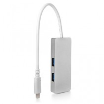 Gosear® USB3.1 Type C à 2 Ports USB3.0 adaptateur moyeu réversible connecteur de charge pour Apple MacBook Silver