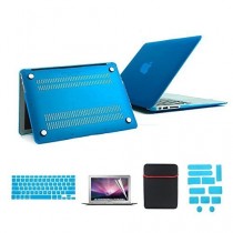 se7enline coloré en caoutchouc soft touch givré Coque rigide pour MacBook, avec sac souple manches et protection clavier en silicone et film protecteur d'écran LCD transparent et prise de la poussière