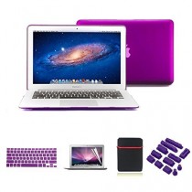 se7enline coloré en caoutchouc soft touch givré Coque rigide pour MacBook, avec sac souple manches et protection clavier en silicone et film protecteur d'écran LCD transparent et prise de la poussière
