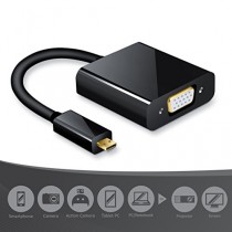 CSL - Full HD adaptateur micro HDMI vers VGA avec Audio et Micro USB adaptateur | convertisseur | jusqu'à 1080 p / prise en charge HD TV | numérique / analogique | noir