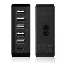 Sidiou Group PowerPort 6 35W chargeur USB 6 ports avec chargement de téléphone mobile 1 de type C port de charge tablette PC Support et